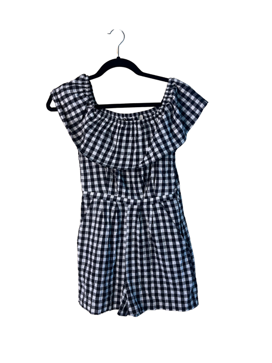 Black & White Gingham Off-the-shoulder Playsuit