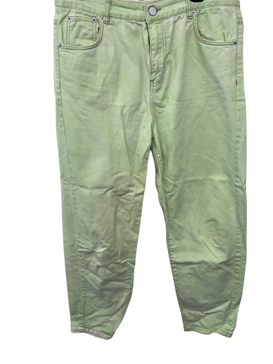 Light Green Highwaisted Straight Leg Tapered Pants