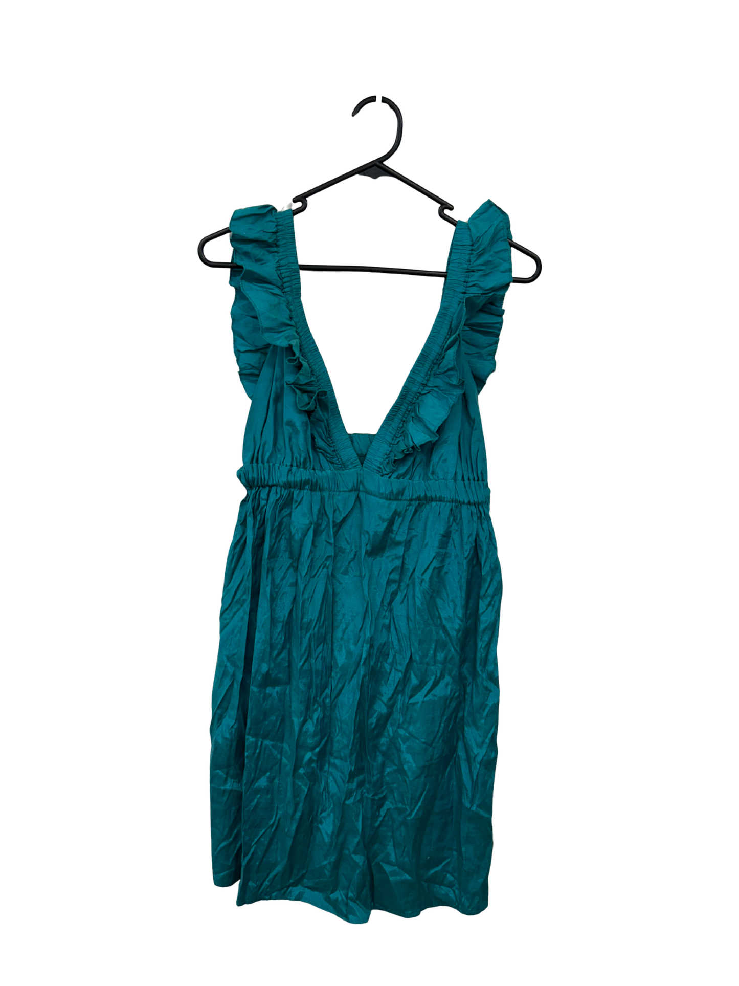 Blue Sleeveless Short Dress with Ruffles