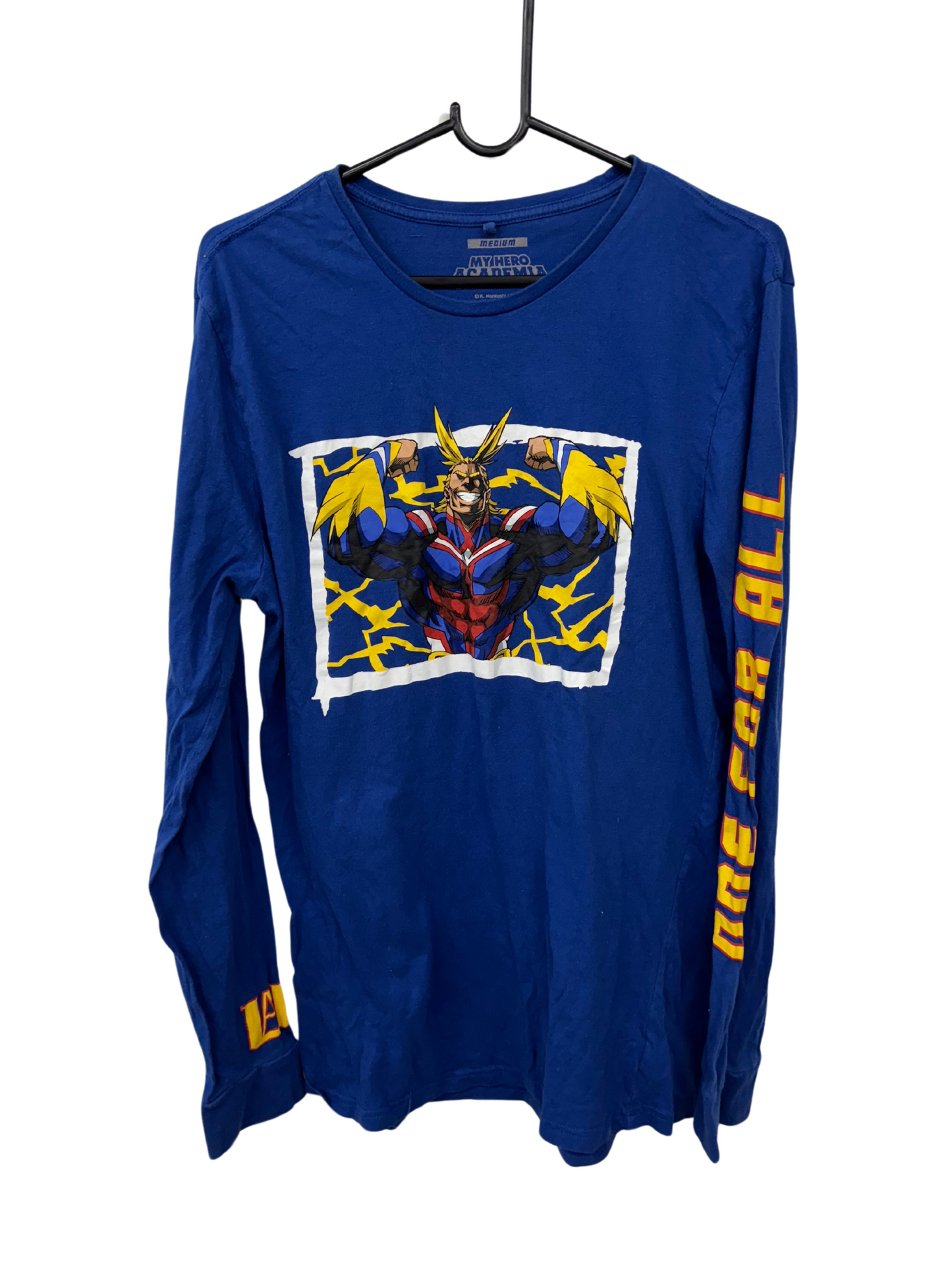 Blue Long Sleeve Shirt with 'My Hero Academia' Print