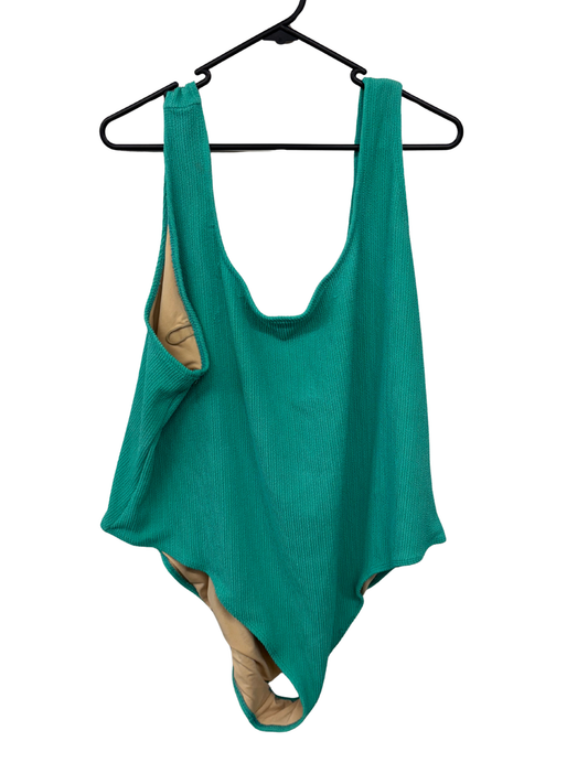 Green Crinkle One Piece Swimsuit