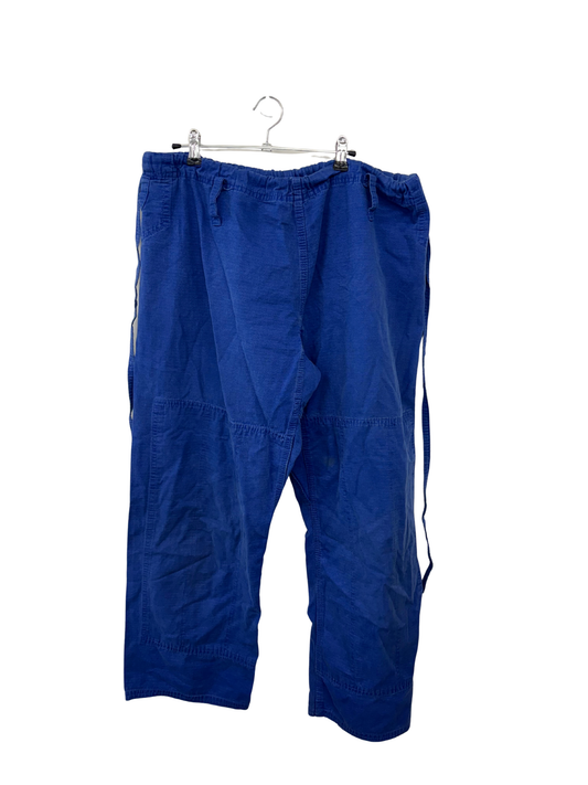 Blue Drawstring Adjustable Waist 3/4 Pants