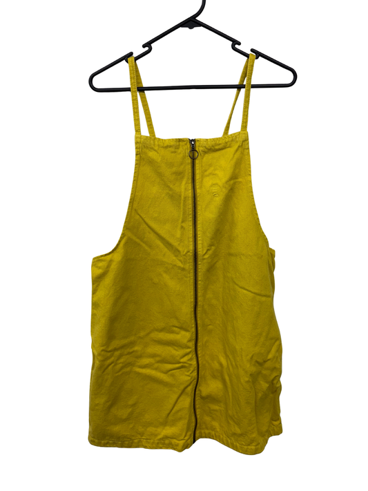 Yellow Strappy Denim Short Dress