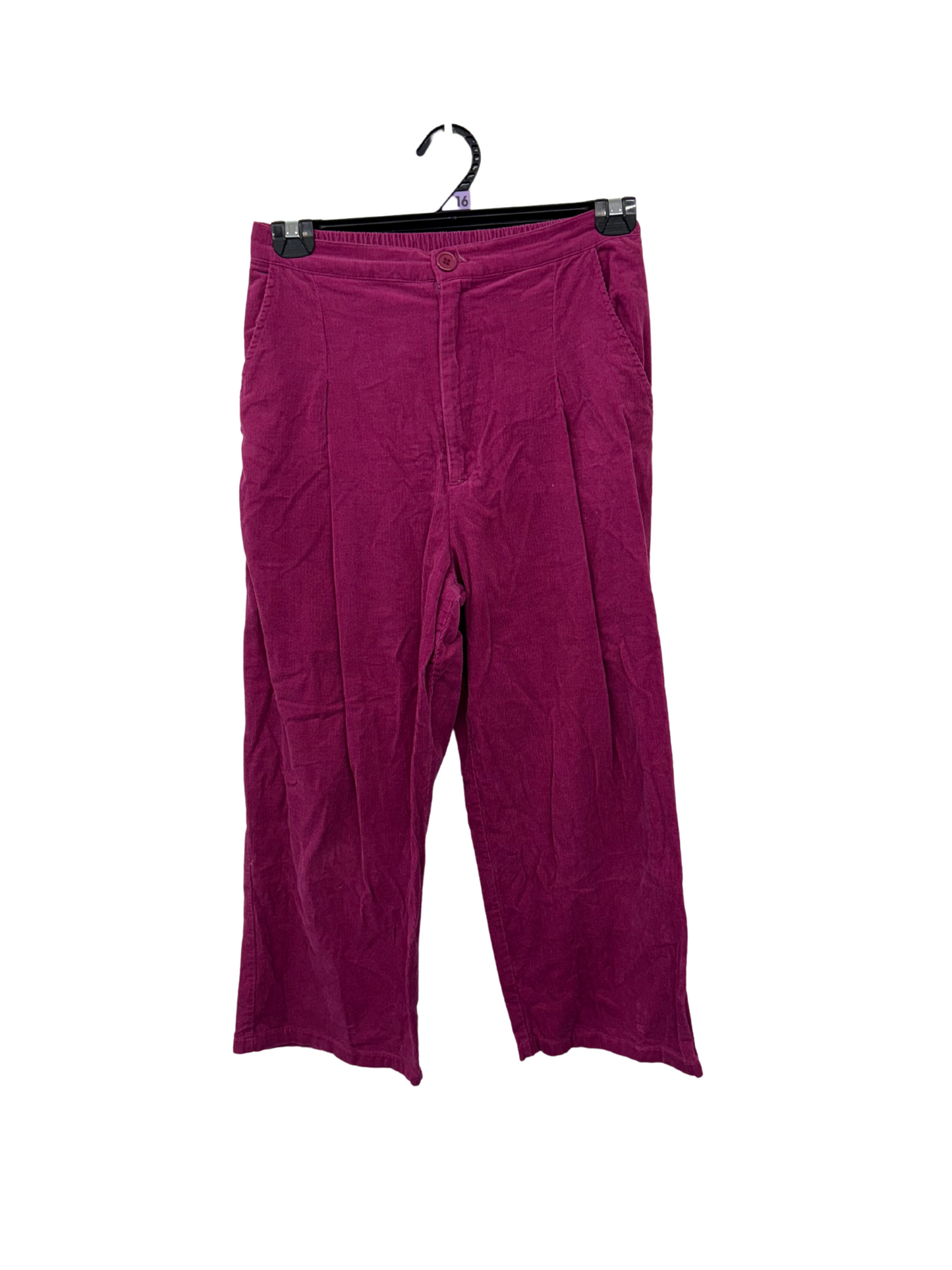 Hot Pink Corduroy Highwaisted Cutoff Pants