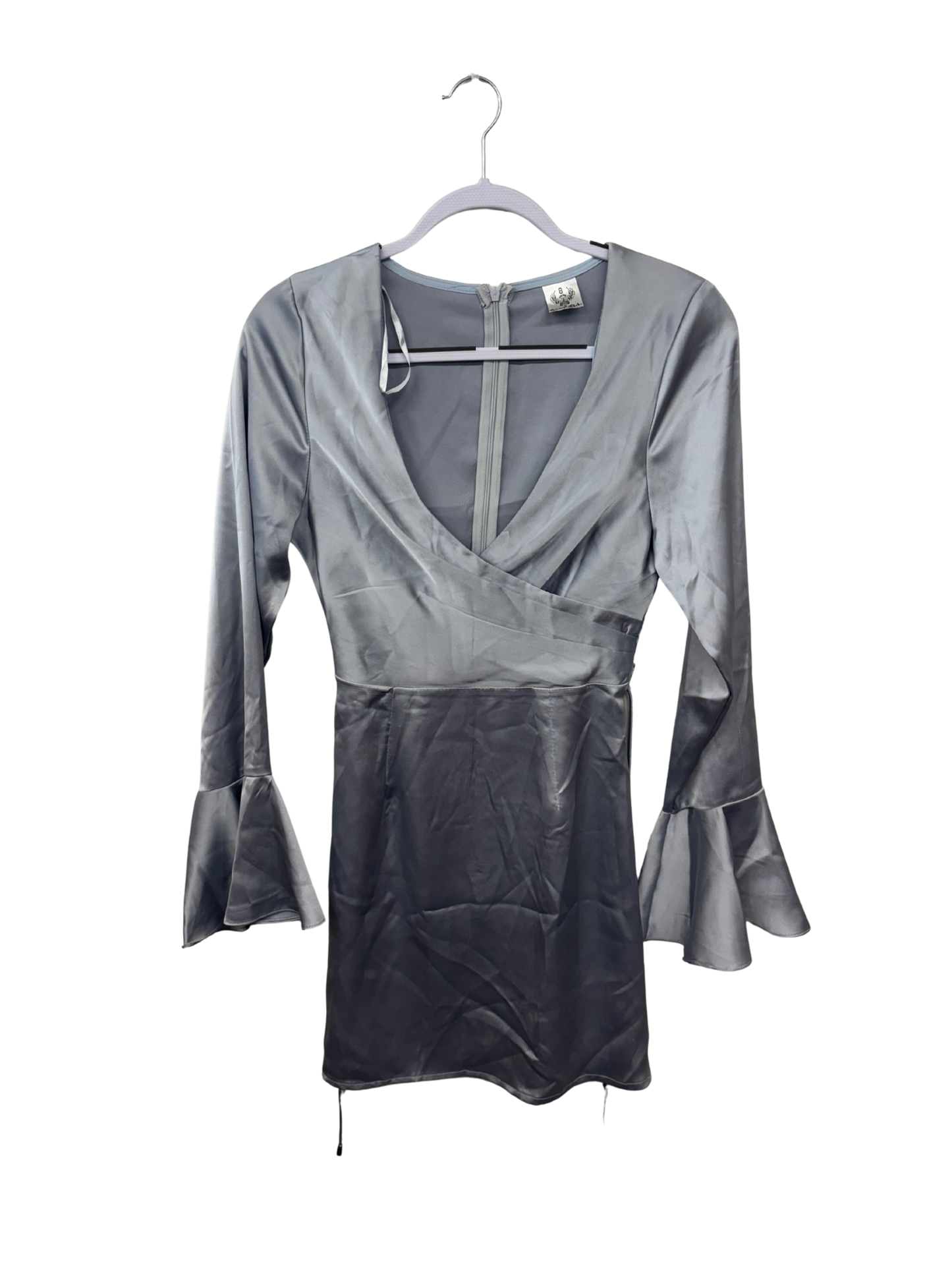 Light Blue Long Sleeve Dress with Ruffles