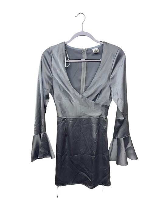 Light Blue Long Sleeve Dress with Ruffles