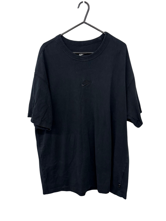 Black Short Sleeve T Shirt with Embroidery