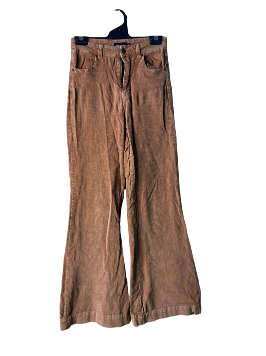 Light Brown Corduroy Flare Highwaisted Pants
