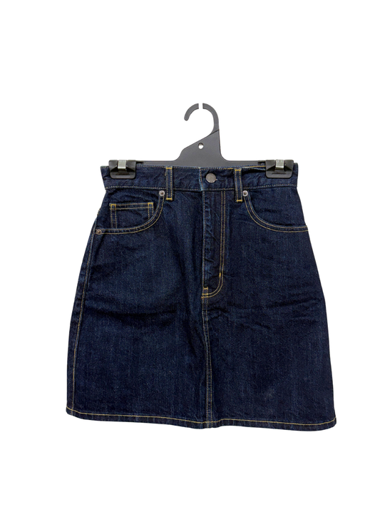 Navy Denim High Rise Mini Skirt