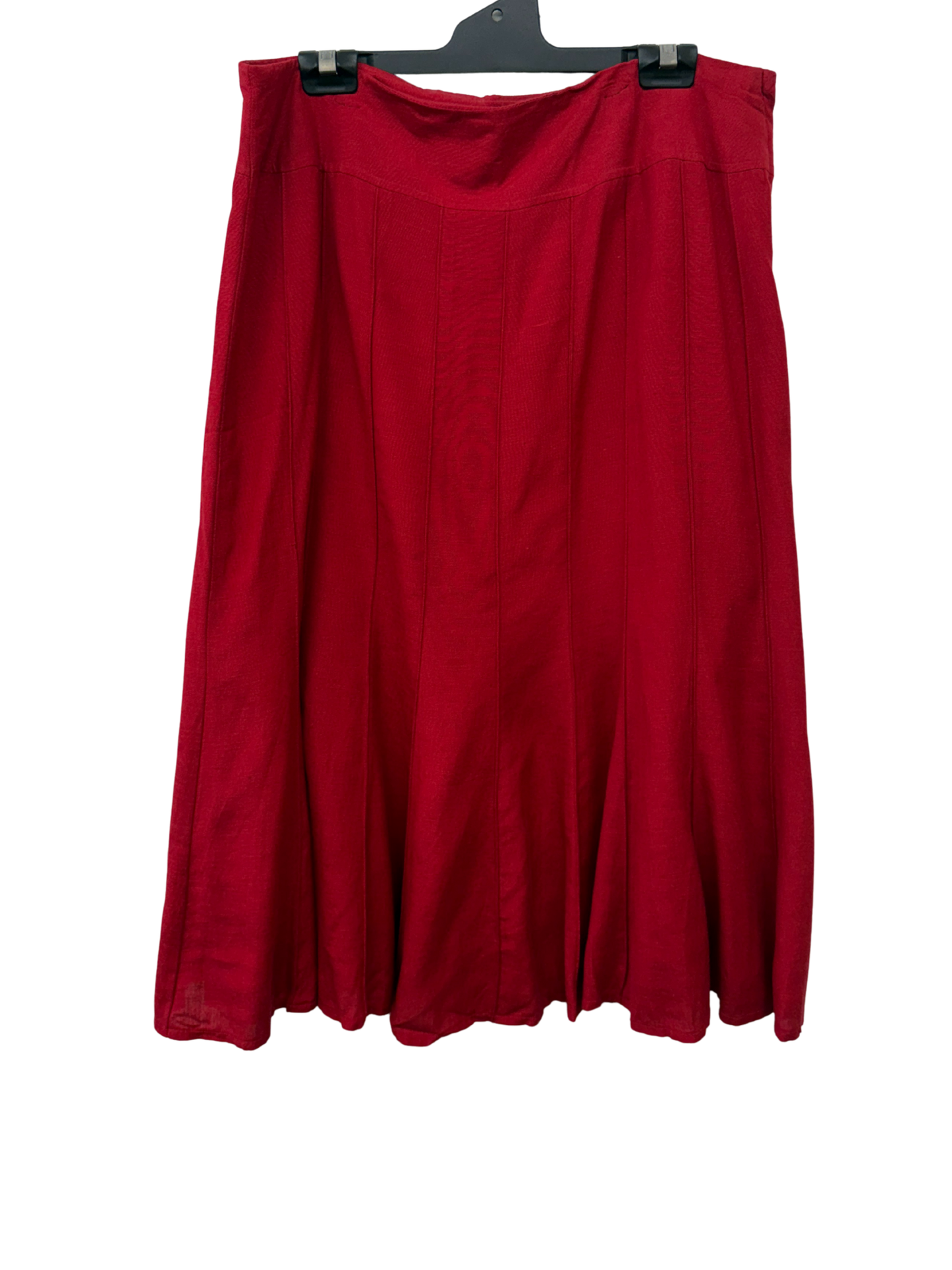 Vintage Red Panel Midi Skirt