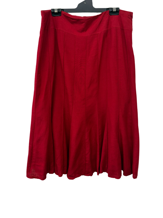 Vintage Red Panel Midi Skirt