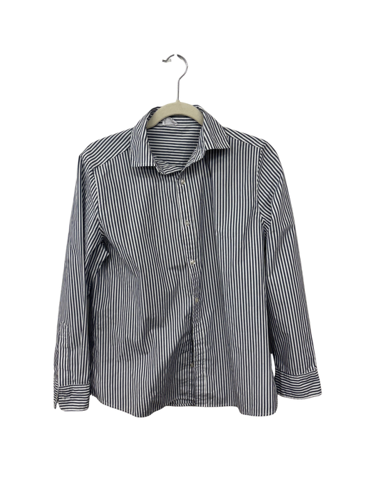 Blue & White Long Sleeve Button Up Shirt
