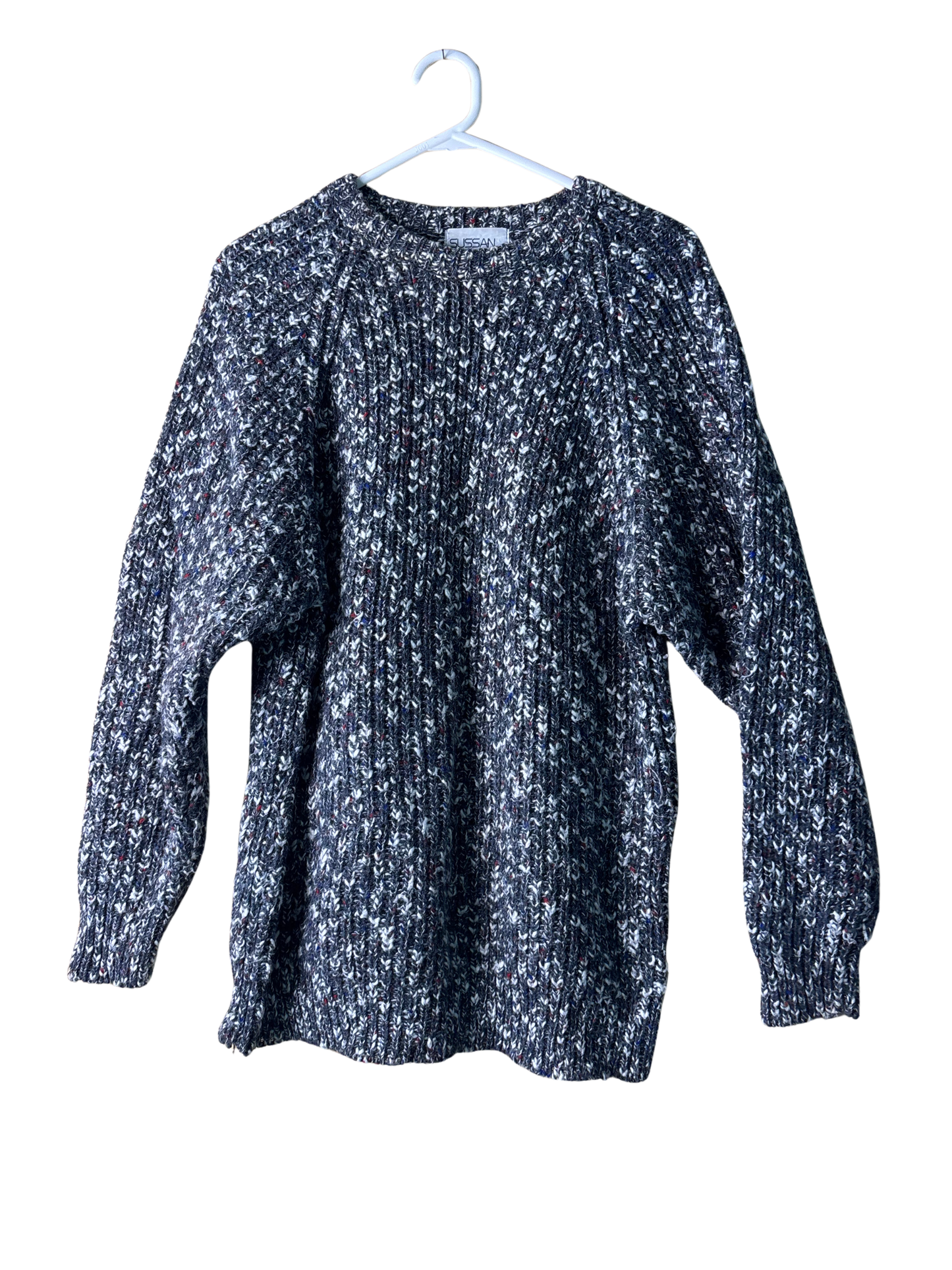 Vintage Grey & White Marle Oversized Jumper