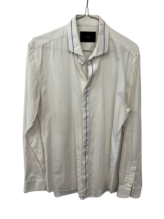 White Long Sleeve Slim Fit Button Up Shirt