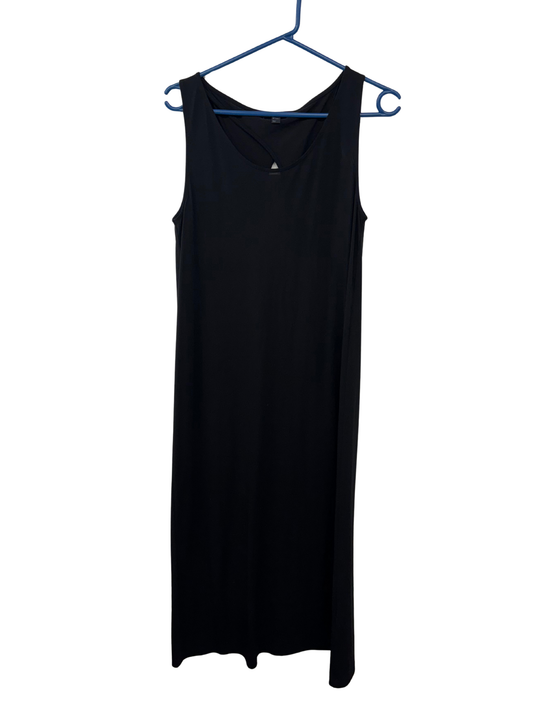 Black Sleeveless Maxi Dress with Back Cutout
