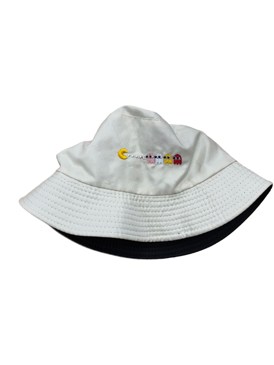 Cream & Black Reversible Pacman Bucket Hat