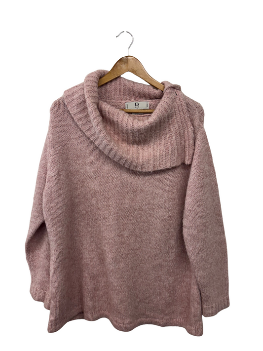 Light Pink Turtleneck Jumper with Buttons