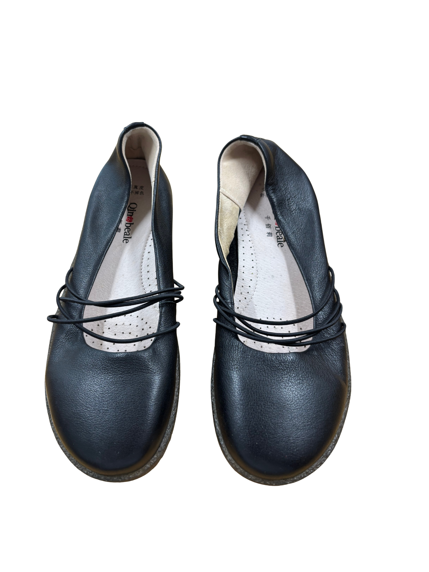 Black Flats with Elastic Straps