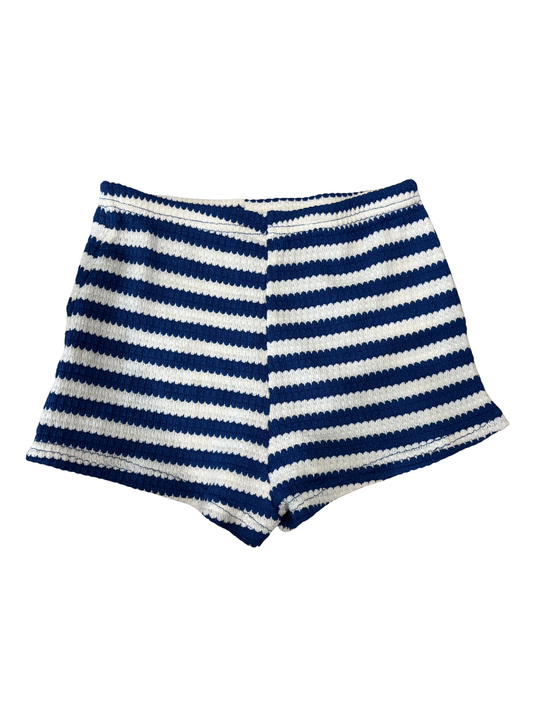 Blue & White Highwaisted Booty Shorts