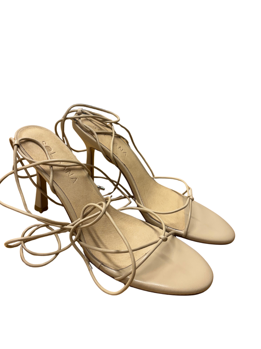 Nude Strappy Laceup Heels