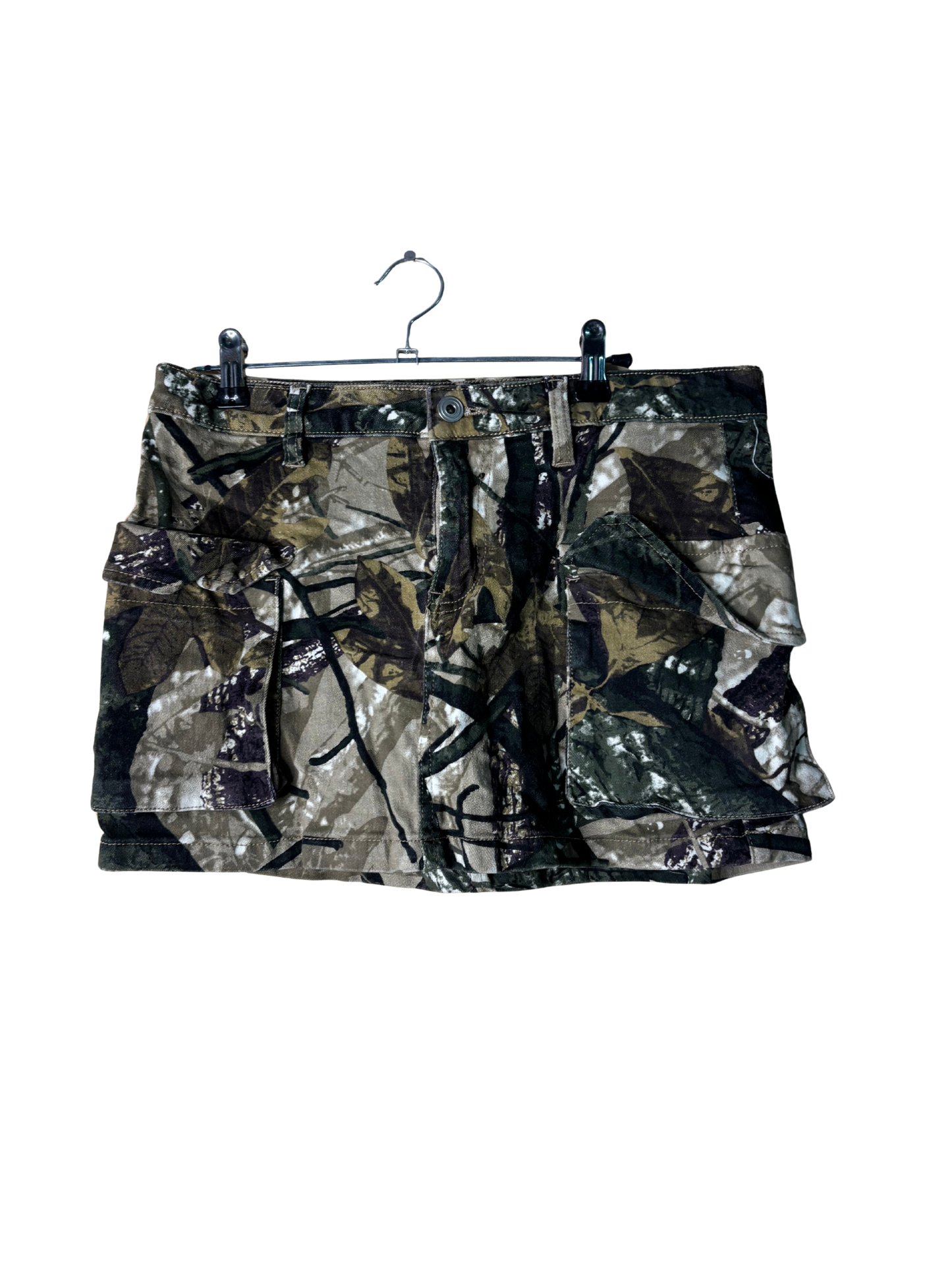 Khaki Camo Print Micro Skirt