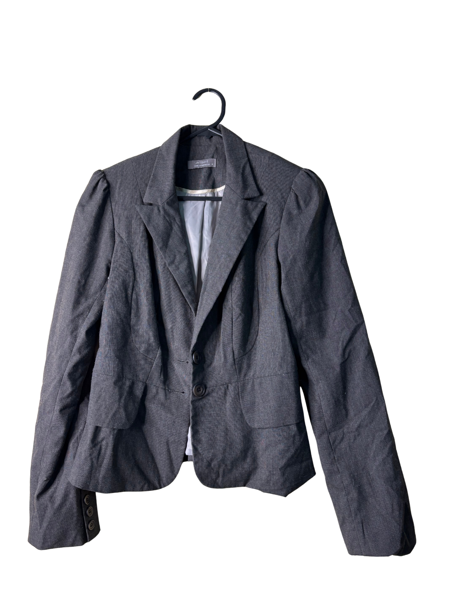 Grey Fitted Blazer Jacket