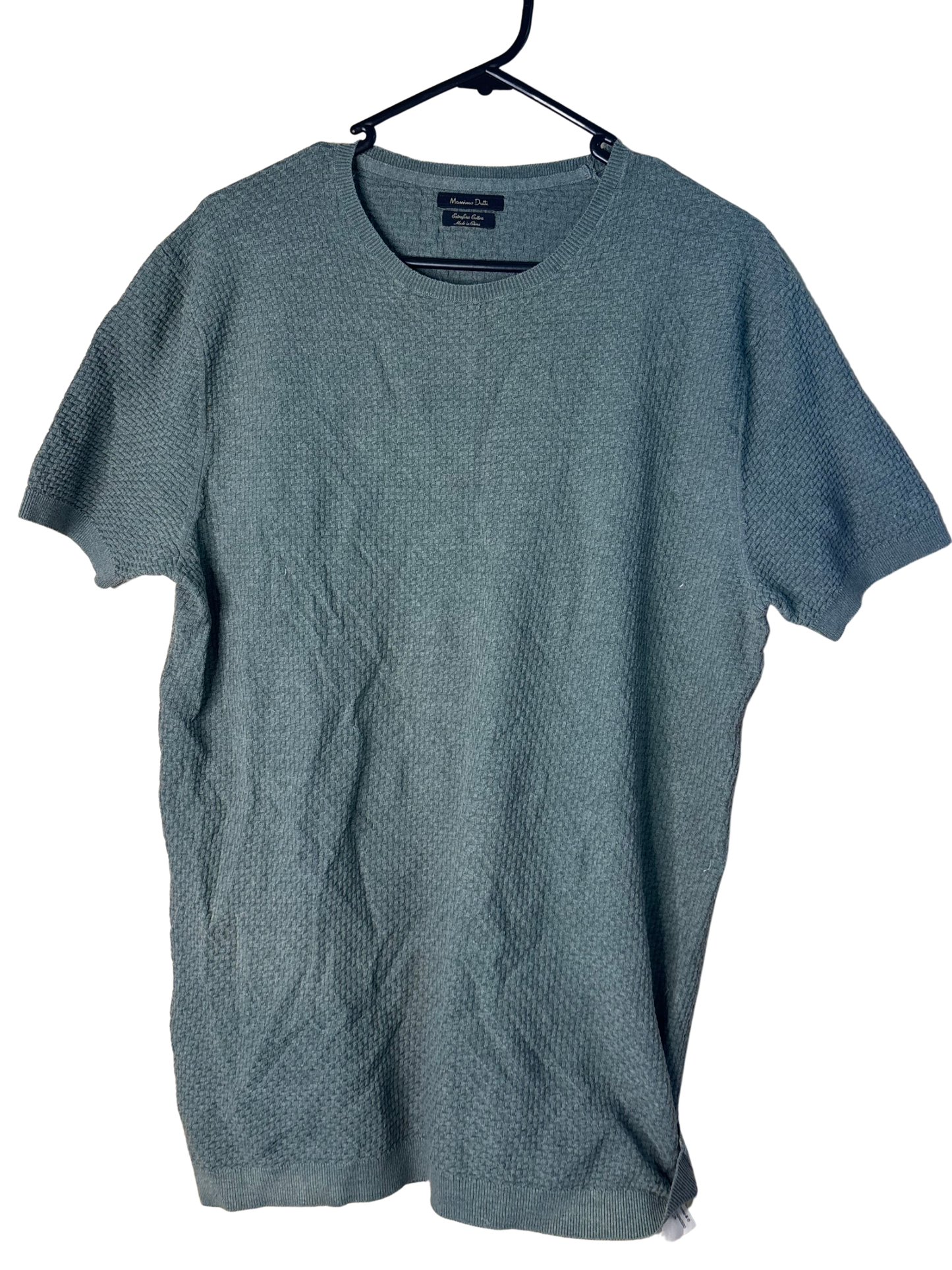 Green/Khaki Weave Knit Short Sleeve T Shirt