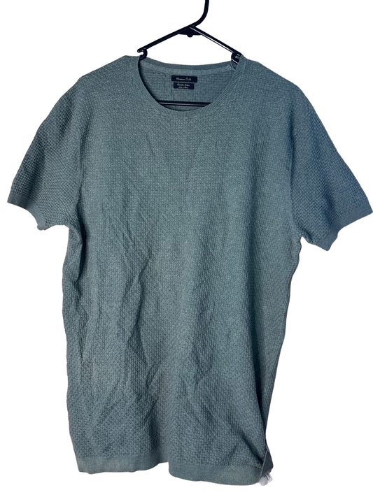 Green/Khaki Weave Knit Short Sleeve T Shirt