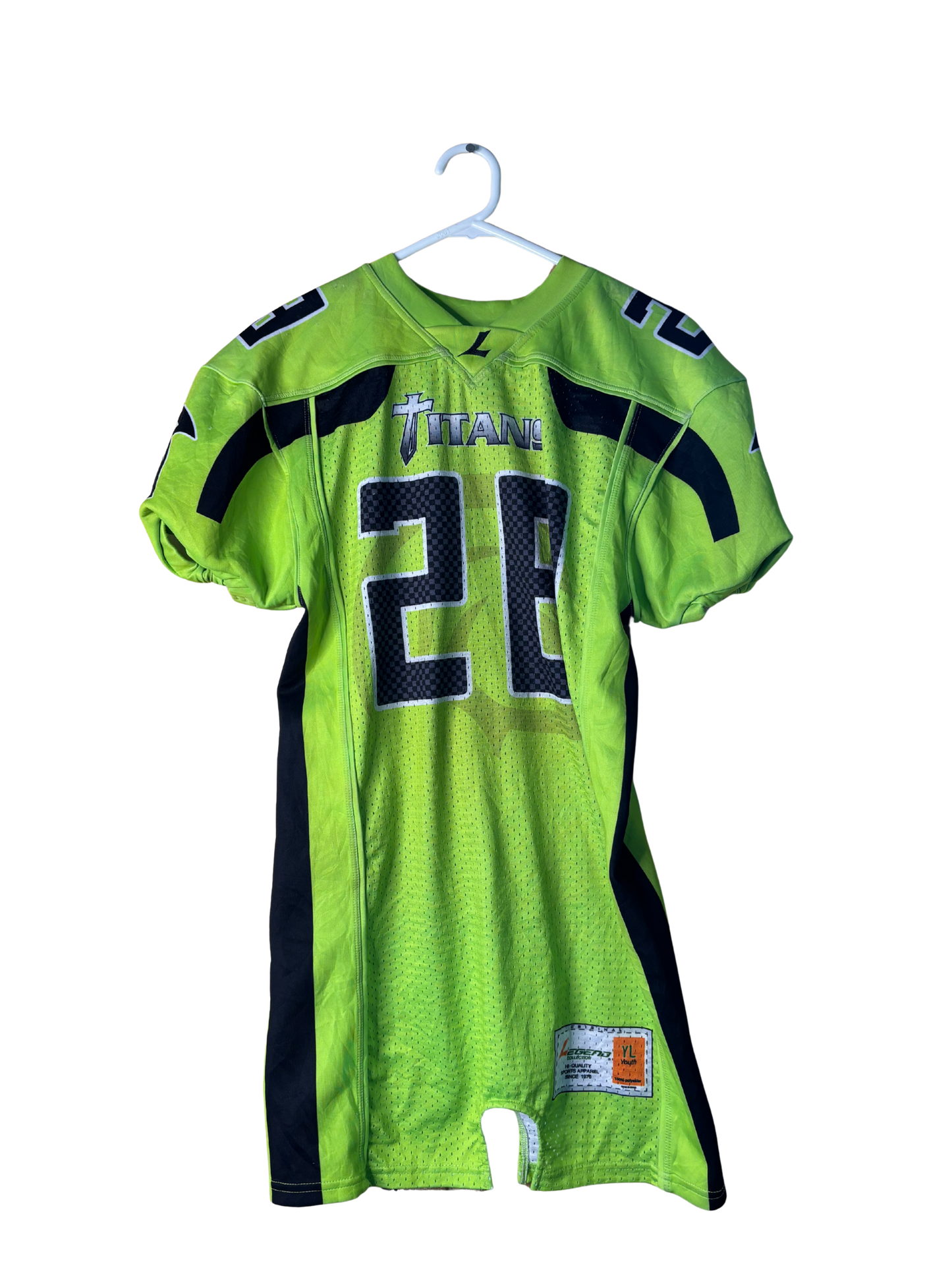 Lime Green, Black & White Football Jersey
