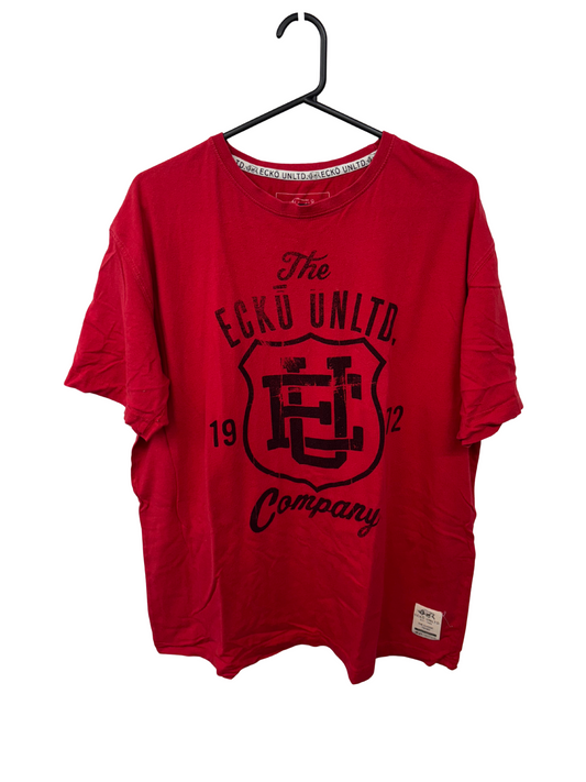 Red Short Sleeve T Shirt with Black Logo