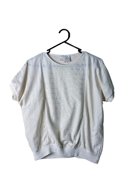 80s Cream Short Sleeve Top