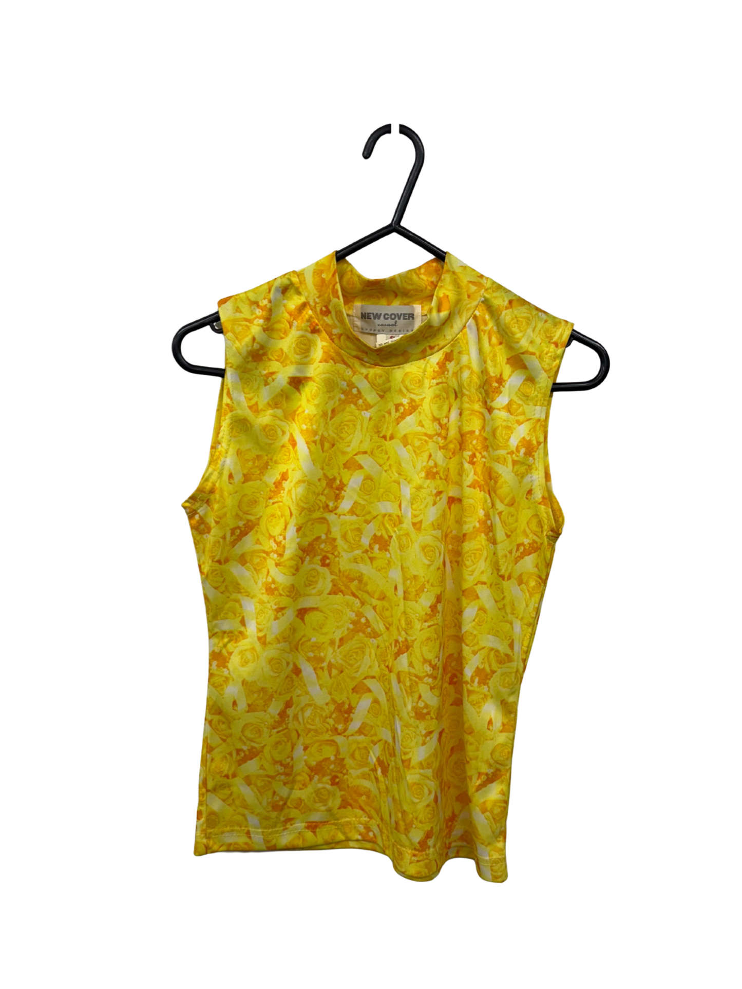 Vintage Yellow Roses Sleeveless Top
