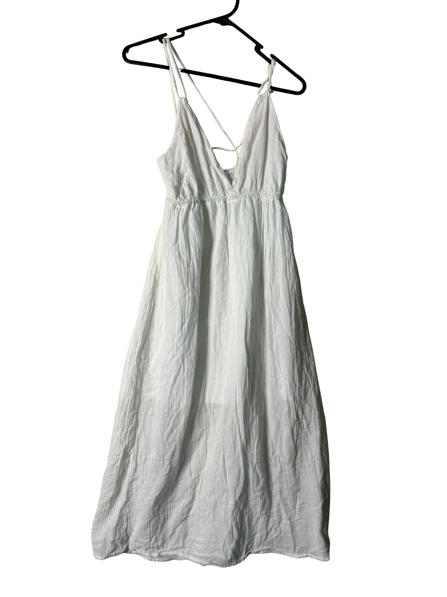 White Strappy Midi Halter Dress