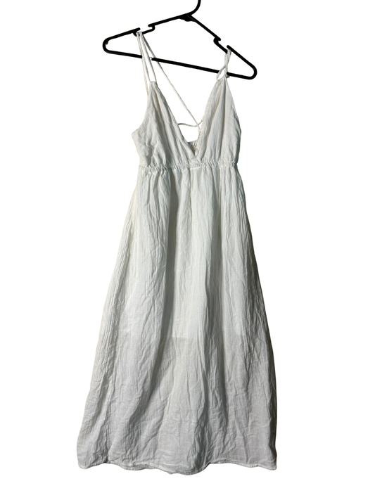 White Strappy Midi Halter Dress