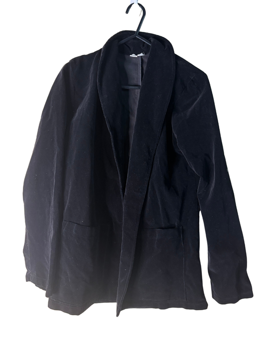 Vintage Black Velour Jacket With Collar