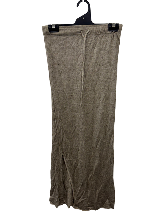 Taupe Knit Midi Skirt