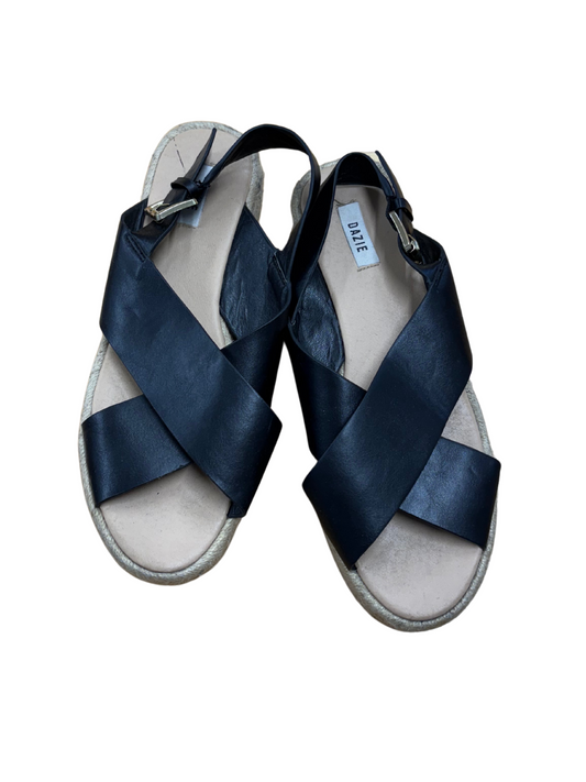 Black Cross Strap Sandal with Raffia Sole
