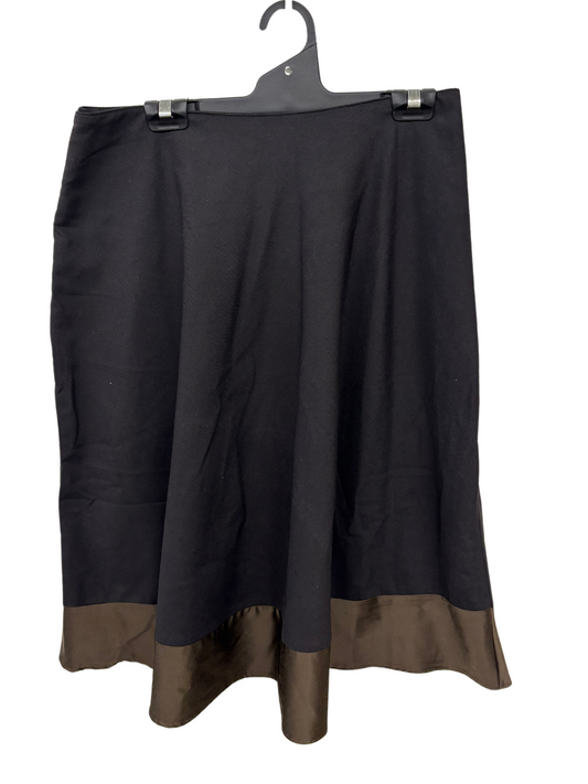 Black & Brown Knee Length Circle Skirt