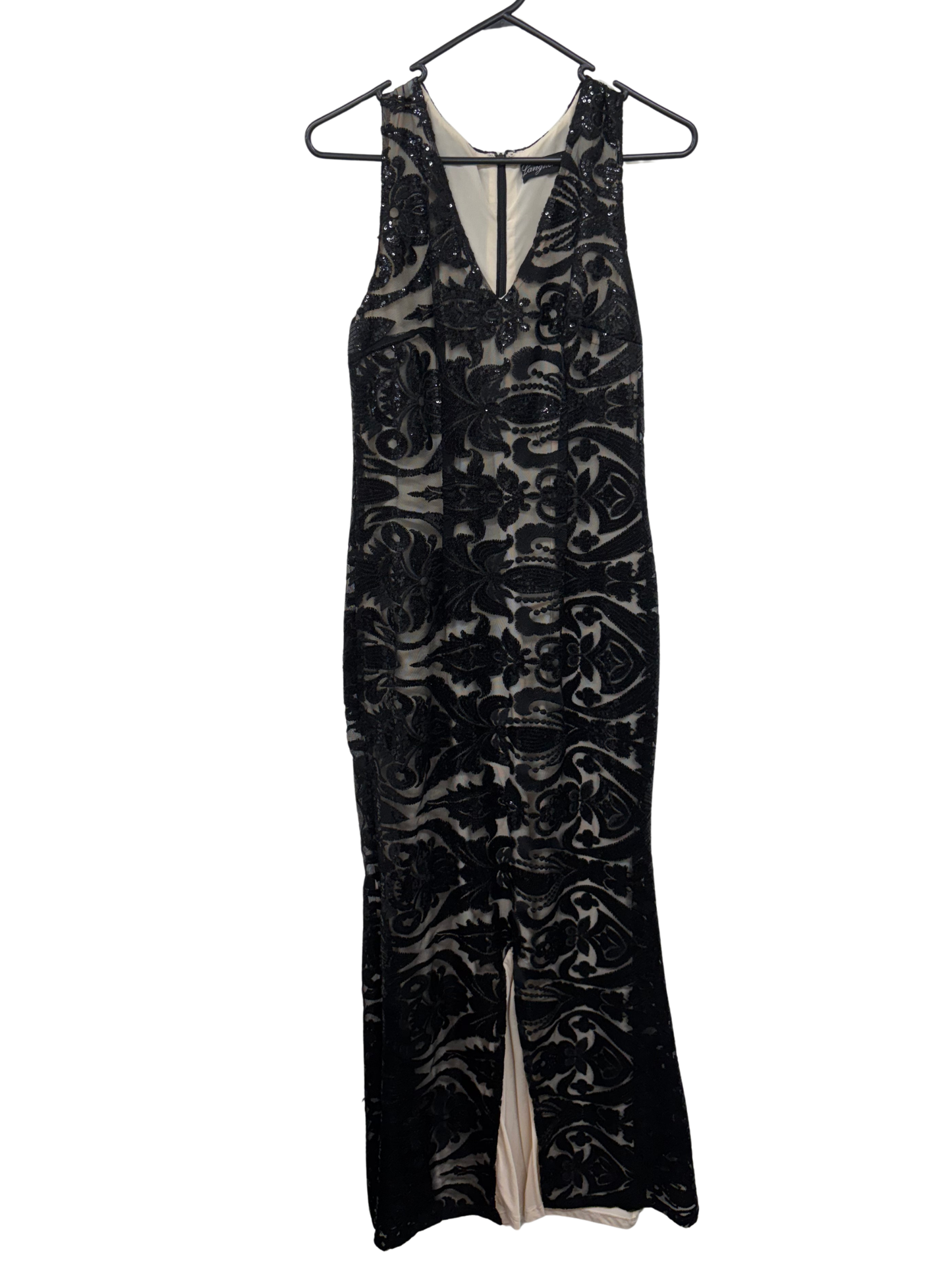 Black Sequin Sleeveless Long Formal Dress