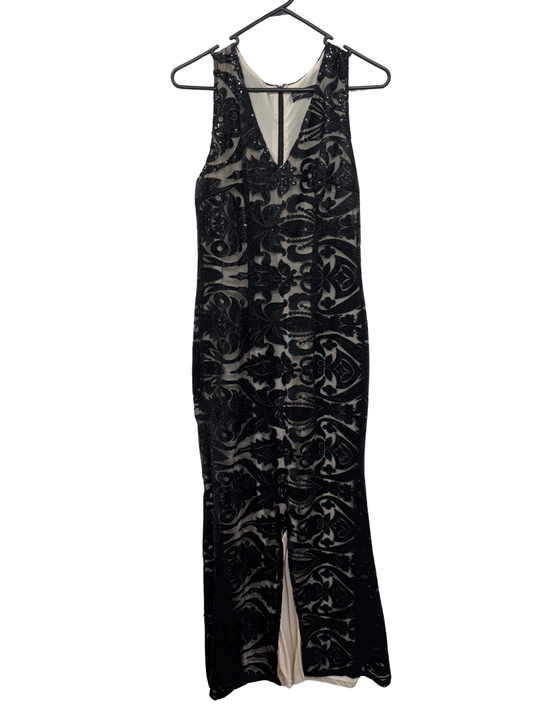 Black Sequin Sleeveless Long Formal Dress