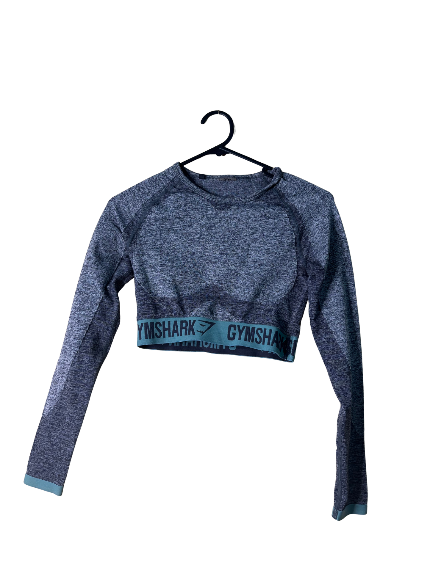 Grey Long Sleeve Cropped Activewear Top