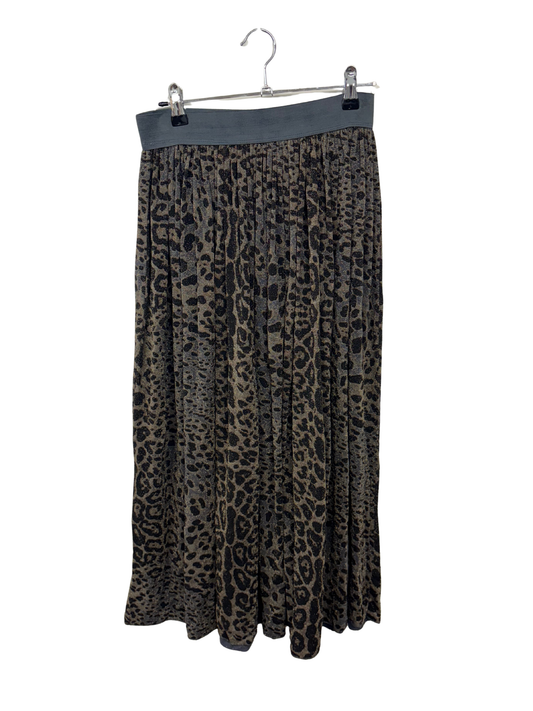 Black, Gold, Blue Knit Midi Skirt