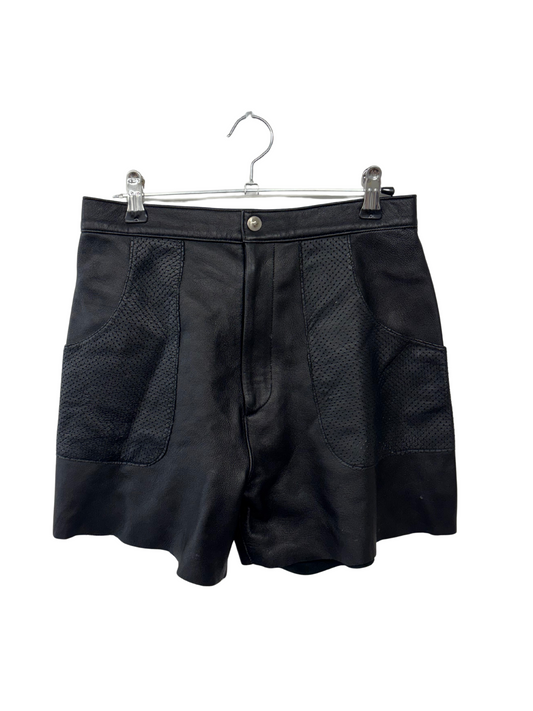 Black Highwaisted Leather Shorts
