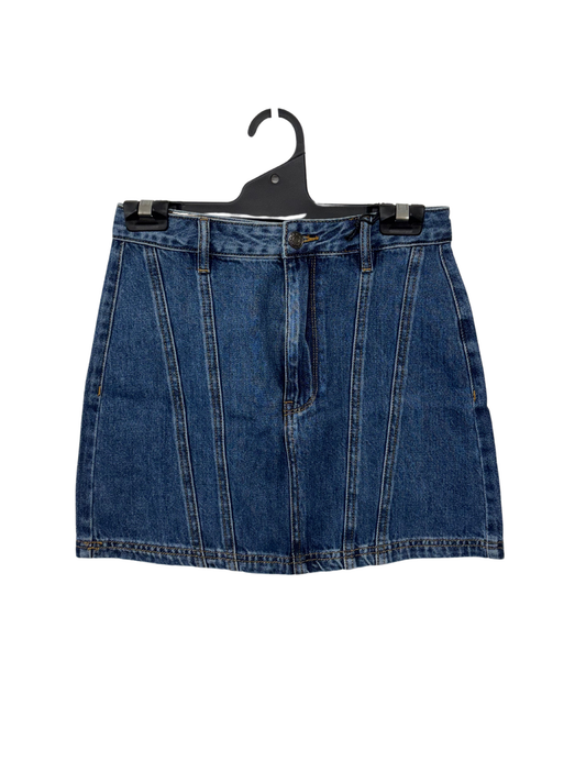 Blue Panel Denim Mini Skirt