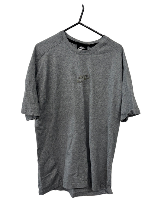 Grey Short Sleeve T Shirt with Multicolour Logo