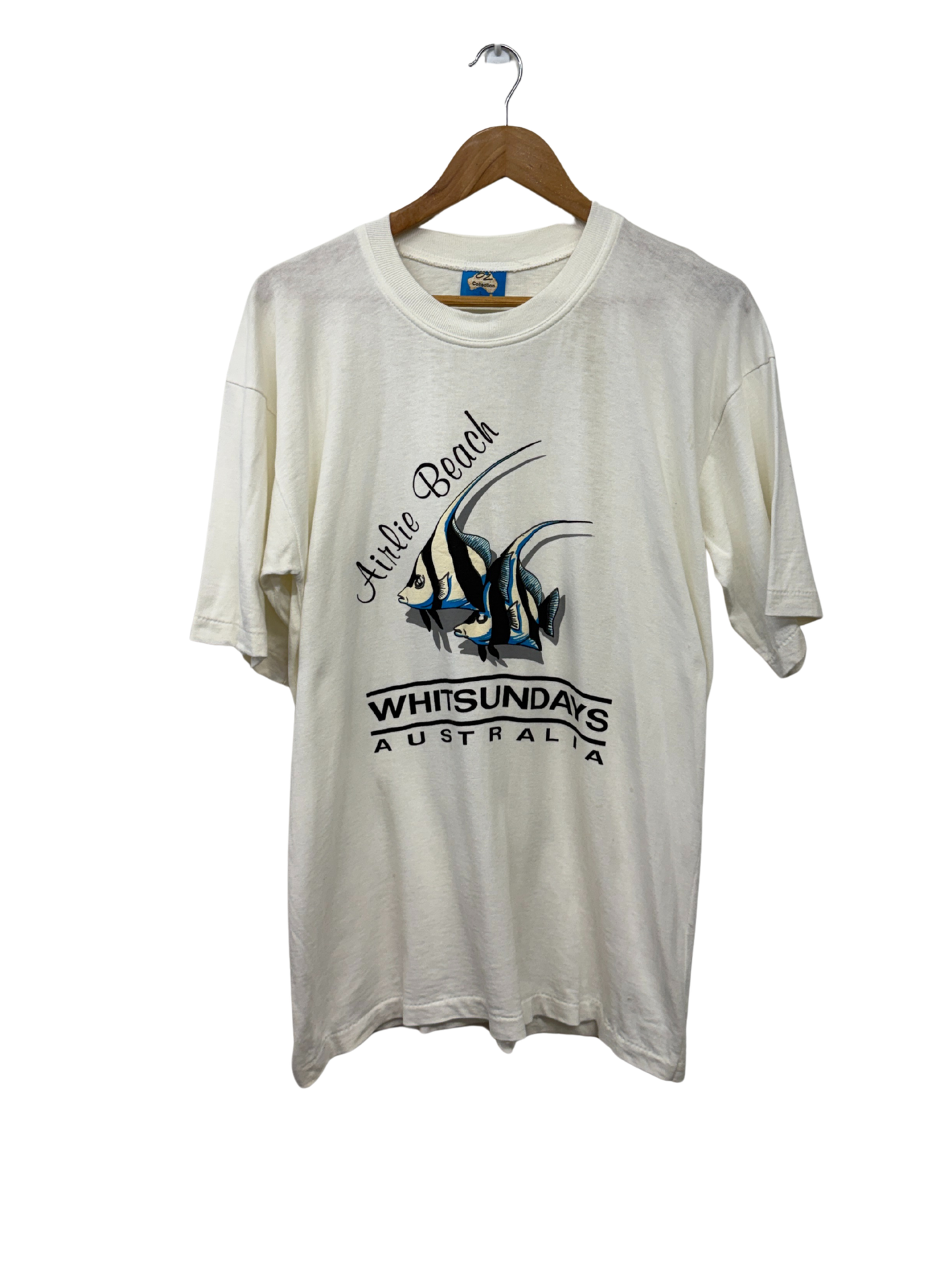Vintage White T-Shirt with Airlie Beach/Whitsundays Graphic