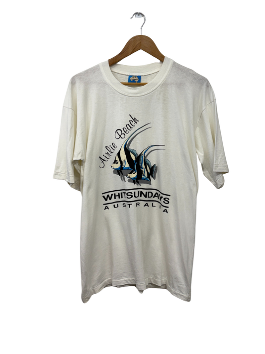 Vintage White T-Shirt with Airlie Beach/Whitsundays Graphic