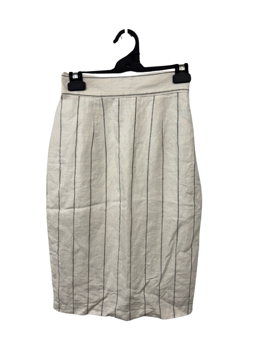 Vintage White & Black Stripe Highwaisted Knee Length Wiggle Skirt