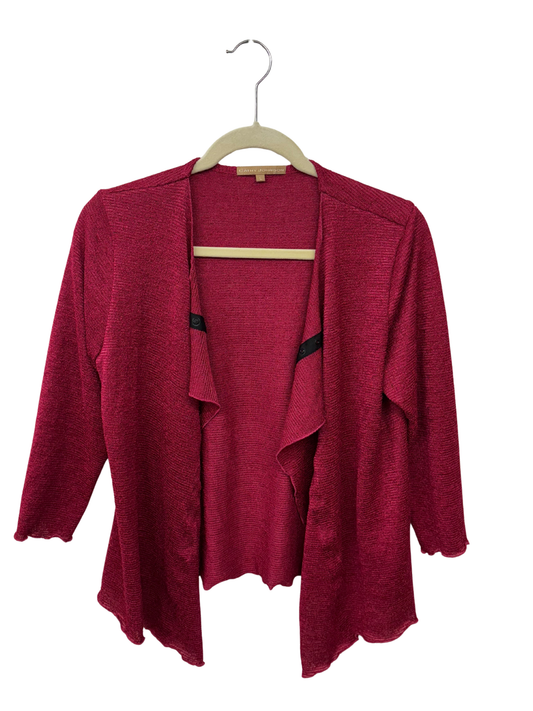 Hot Pink Adjustable Knit Long Sleeve Cardigan