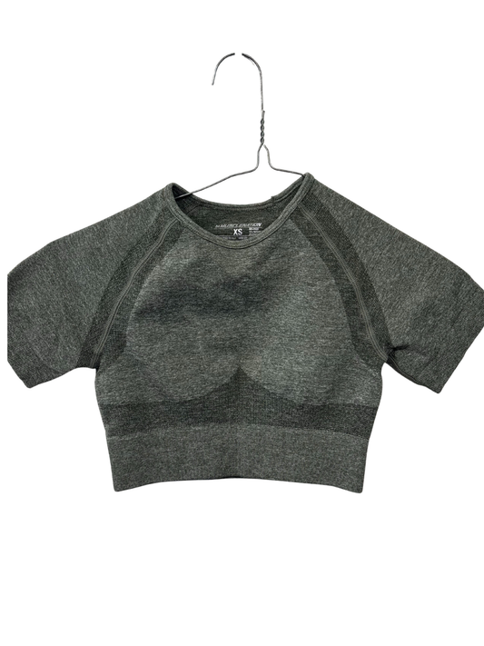Green Short Sleeve Cropped Activewear Top